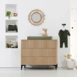 Kidsmill Levi Babykamer Incl. Rechte Potenset Naturel Eiken | Ledikant 60 x 120 cm + Commode