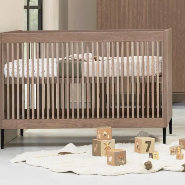 Kidsmill Levi Ledikant 60x120 cm - Ronde Poot - Walnoot
