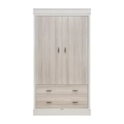 Kidsmill Newport Babykamer Incl. RVS Grepen - Oatmeal / Eiken | Ledikant 60 x 120 cm + Commode + Kast
