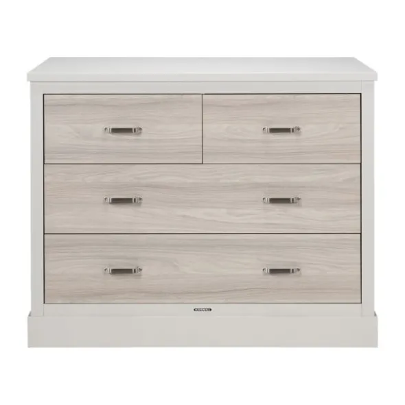 Kidsmill Newport Babykamer Incl. RVS Grepen - Oatmeal / Eiken | Ledikant 60 x 120 cm + Commode + Kast