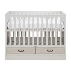 Kidsmill Newport Ledikant 60 x 120 cm - Incl. Zwarte Grepen - Oatmeal / Eiken