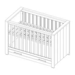 Kidsmill Sem Nautic Babybed Met Lade Grijs 60 x 120 cm