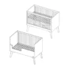Kidsmill Sixties Babybed Wit Mat / Walnoot 60 x 120 cm