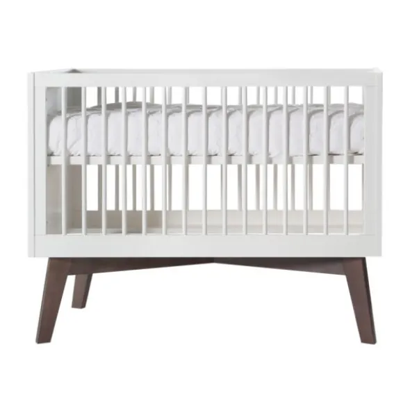 Kidsmill Sixties Babybed Wit Mat / Walnoot 70 x 140 cm