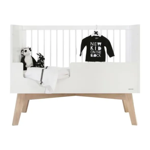 Kidsmill Sixties Babybed Wit Mat / Naturel 70 x 140 cm