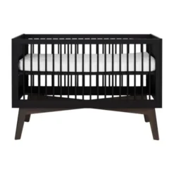 Kidsmill Sixties Babybed Zwart Mat / Walnoot 70 x 140 cm