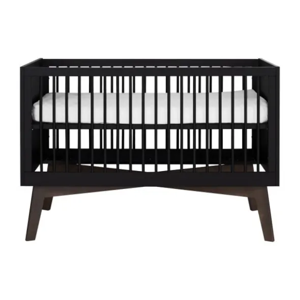 Kidsmill Sixties Babybed Zwart Mat / Walnoot 70 x 140 cm