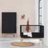 Kidsmill Sixties Babybed Zwart Mat / Naturel 70 x 140 cm