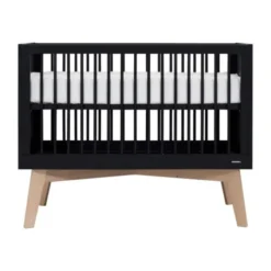 Kidsmill Sixties Babybed Zwart Mat / Naturel 70 x 140 cm
