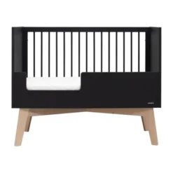 Kidsmill Sixties Babybed Zwart Mat / Naturel 70 x 140 cm