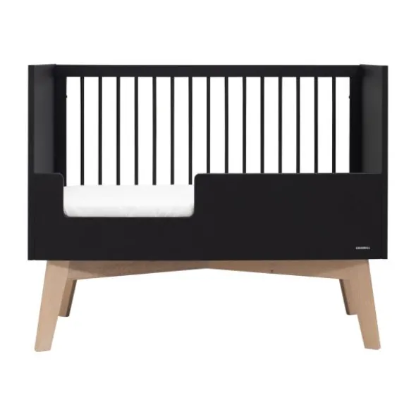 Kidsmill Sixties Babybed Zwart Mat / Naturel 70 x 140 cm