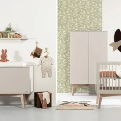 Kidsmill Sixties Babykamer Oatmeal / Eiken | Ledikant 60 x 120 cm + Commode