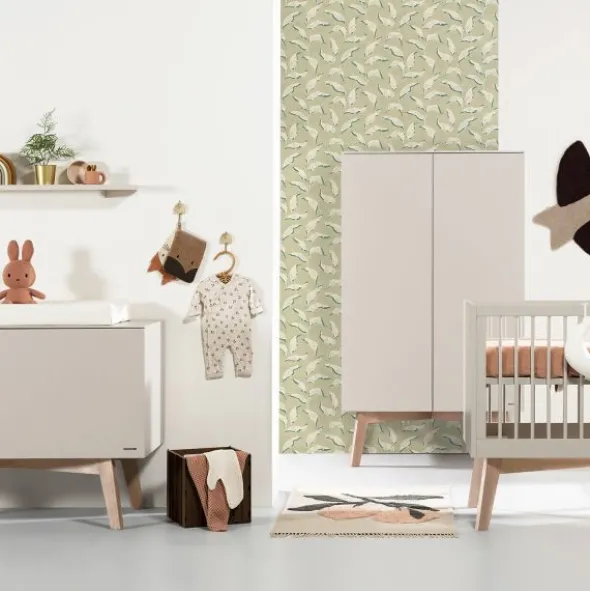 Kidsmill Sixties Babykamer Oatmeal / Eiken | Ledikant 60 x 120 cm + Commode
