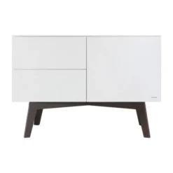 Kidsmill Sixties Babykamer Wit Mat / Walnoot | Bed 60 x 120 cm + Commode