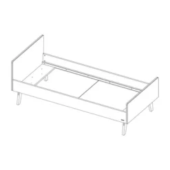 Kidsmill Sixties Bed Wit Mat / Naturel 90 x 200 cm