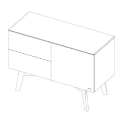Kidsmill Sixties Commode Wit Mat / Walnoot