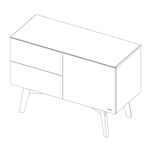 Kidsmill Sixties Commode Wit Mat / Walnoot