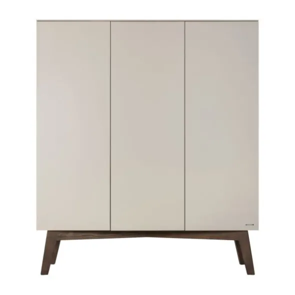 Kidsmill Sixties Kledingkast 3-deurs Oatmeal / Walnoot