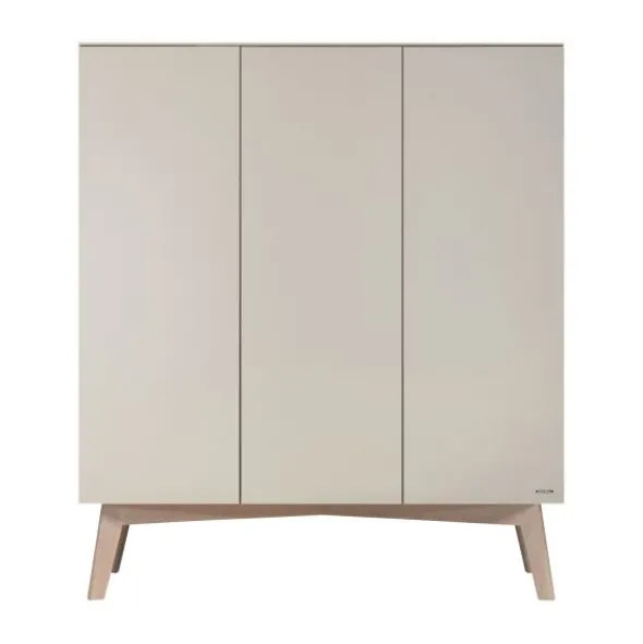 Kidsmill Sixties Kledingkast - 3-Deurs - Oatmeal / Eiken