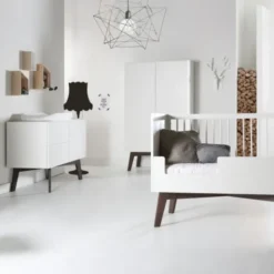 Kidsmill Sixties Kledingkast 2-Deurs Wit Mat / Walnoot