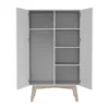 Kidsmill Sixties Kledingkast 2-Deurs Wit Mat / Naturel