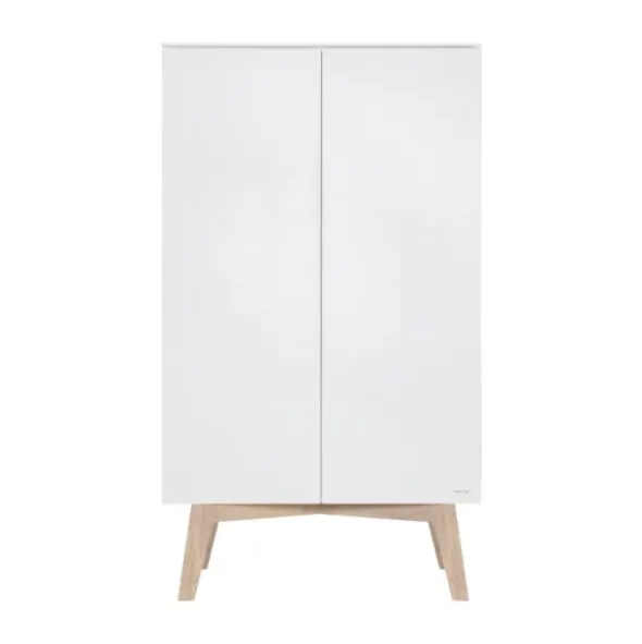 Kidsmill Sixties Kledingkast 2-Deurs Wit Mat / Naturel