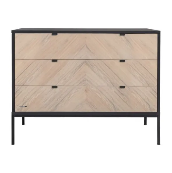 Kidsmill Vince Babykamer Black / Oak | Bed 60 x 120 cm + Commode Breed