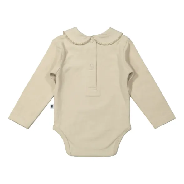 Klein Baby Oxford Tan Romper Lange Mouw - Mt. 50 - Beige