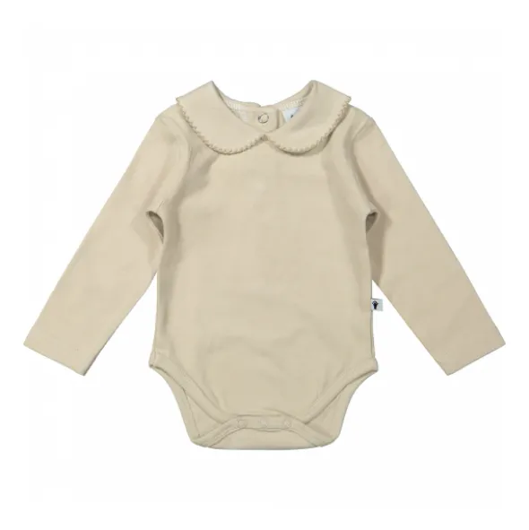 Klein Baby Oxford Tan Romper Lange Mouw - Mt. 50 - Beige