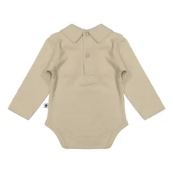 Klein Baby Oxford Tan Romper Met Kraag - Lange Mouw - Mt. 50 - Beige