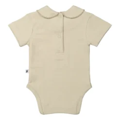Klein Baby Oxford Tan Romper Met Kraag - Korte Mouw - Mt. 50 - Beige