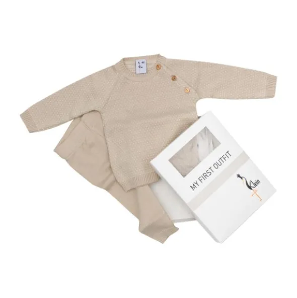 Klein Baby Pakje – Knitted - Mt 50 – Beige Sand
