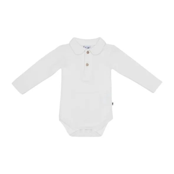 Klein Baby Polo Romper Rib - maat 50 - Natural White