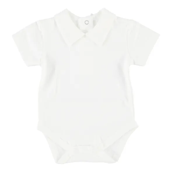 Klein Baby Romper Met Kraag - Korte Mouw - Mt. 50 - Off White
