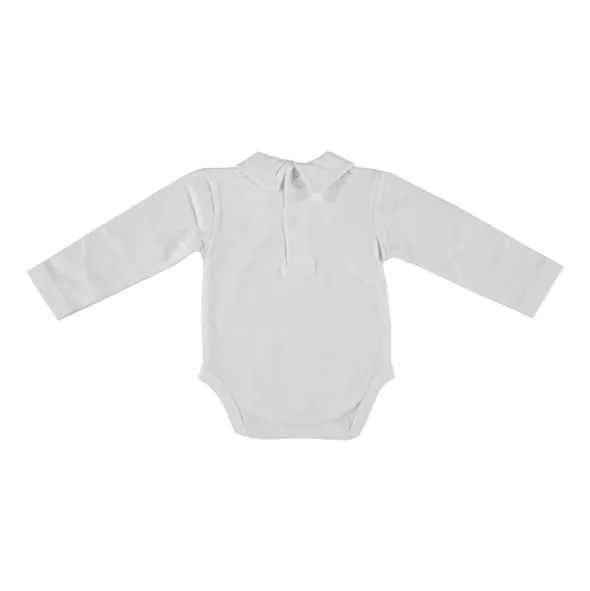 Klein Baby Romper Met Kraag - Lange Mouw - Mt. 50 - Off White