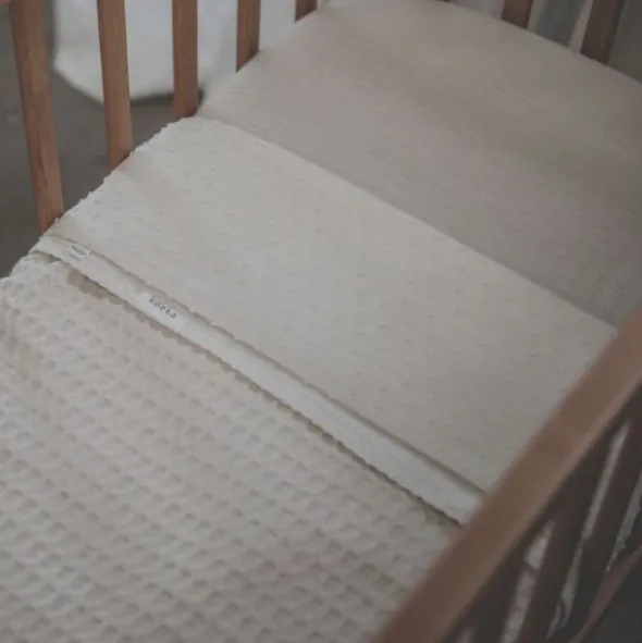 Koeka Amsterdam Wafel Ledikantdeken - Cotton Fleece - Natural