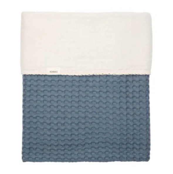 Koeka Amsterdam Wafel Wiegdeken - Maat 100 x 75 - Cotton Fleece - Bluestone