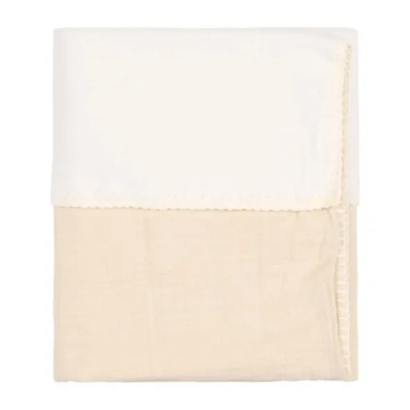 Koeka Fao Ledikantdeken - 100 x 150 cm - Katoen/Fleece/Wafel - Warm White