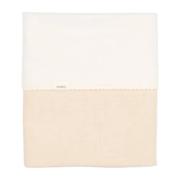 Koeka Fao Ledikantdeken - 100 x 150 cm - Katoen/Fleece/Wafel - Warm White