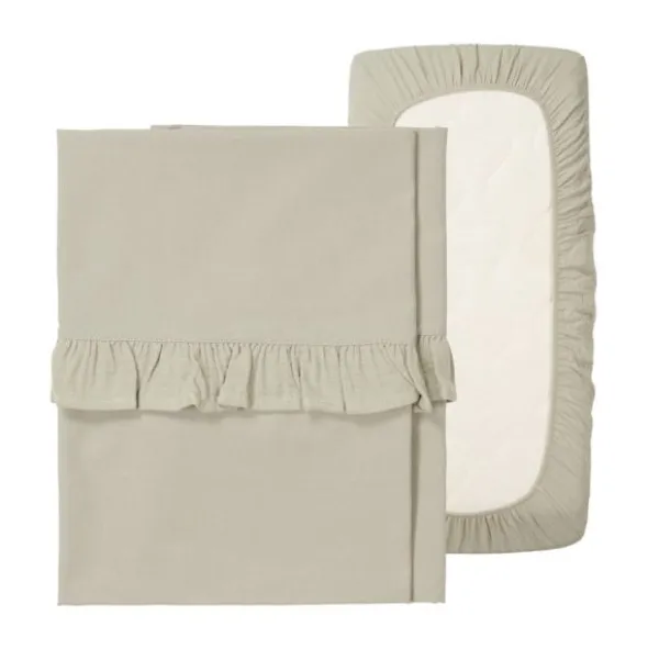 Koeka Faro Ruffle Set Ledikant - Laken En Hoeslaken - Sage