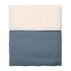 Koeka Oslo Wiegdeken - Maat 100 x 75 - Wafel/Teddy - Bluestone