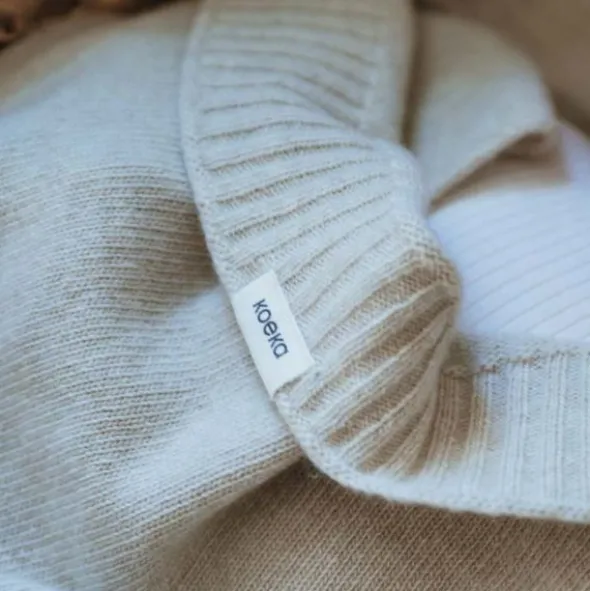 Koeka Wiegdeken Premium Knit Beja - Merino Wol/Cashmere - Warm White - 75x90 cm