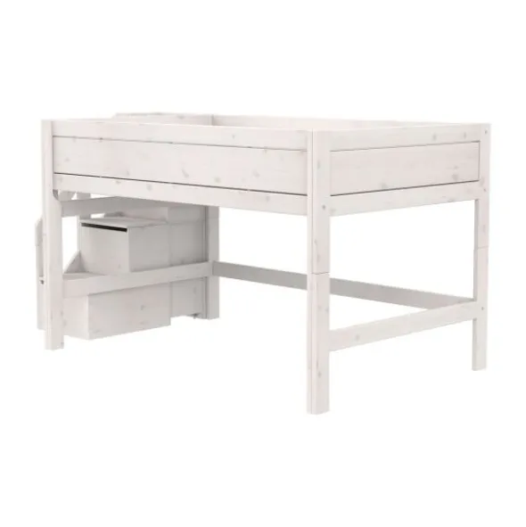 Life Time Halfhoogslaper Deluxe - White Wash - 120 cm - Met Trapkast