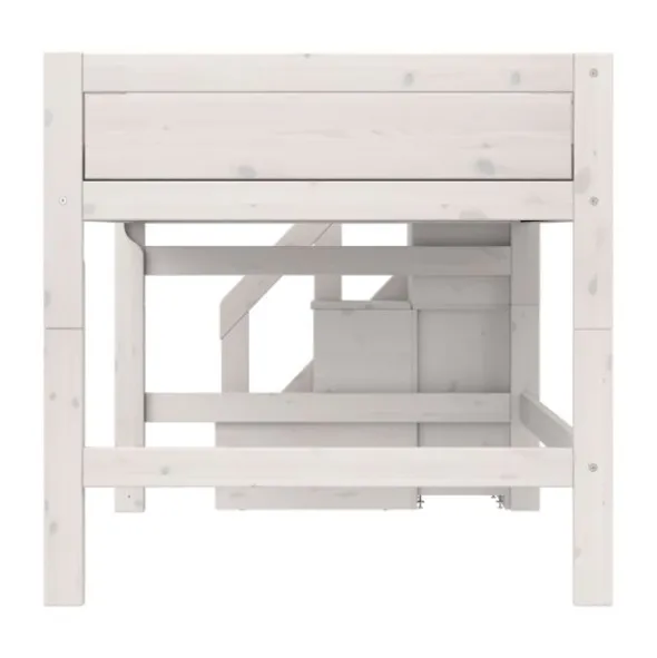 Life Time Halfhoogslaper Premium - White Wash - 120 cm - Met Trapkast