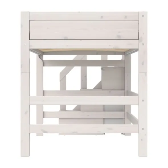 Life Time Hoogslaper Premium - White Wash - 152 cm - 120 cm - Met Trapkast