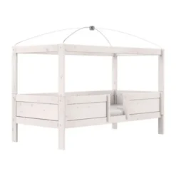 LIFETIME Kidsroom Hemelbed 4-In-1 - Premium Rolbodem - White Wash