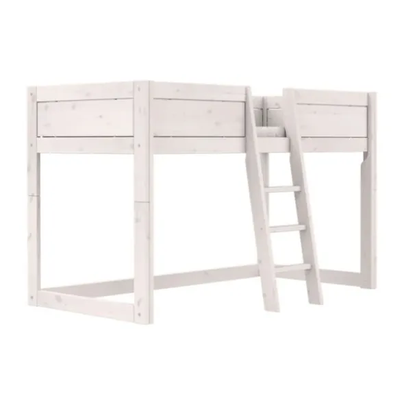 LIFETIME Kidsroom Hemelbed 4-In-1 - Premium Rolbodem - White Wash