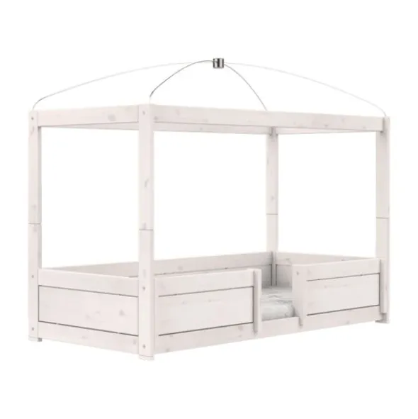 LIFETIME Kidsroom Hemelbed 4-In-1 - Premium Rolbodem - White Wash