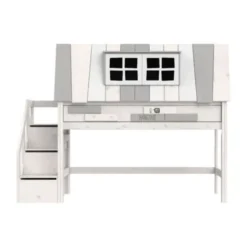 LIFETIME Kidsrooms Halfhoogslaper met Trapkast - My Hangout - Whitewash - 90x200 cm
