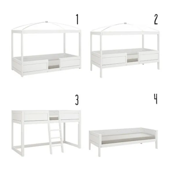 LIFETIME Kidsrooms 4 in 1 Bedcombinatie Wit Gelakt